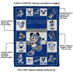 personalized air force falcons mickey crimson blue white quilt blanket best selling