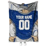 personalized air force falcons player sketch blue gray quilt blanket best selling