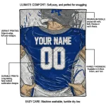 personalized air force falcons player sketch blue gray quilt blanket best selling