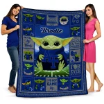 personalized air force falcons yody baby pattern blue quilt blanket best selling