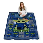 personalized air force falcons yody baby pattern blue quilt blanket best selling