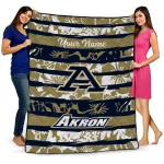 personalized akron zips layered florals blue white quilt blanket best selling
