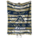 personalized akron zips layered florals blue white quilt blanket best selling