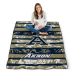 personalized akron zips layered florals blue white quilt blanket best selling