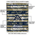 personalized akron zips layered florals blue white quilt blanket best selling