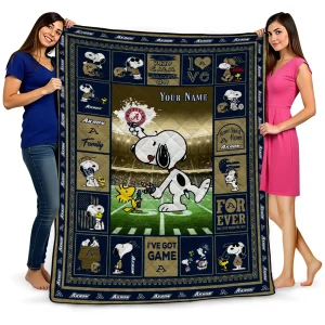 personalized akron zips snoopy coach blue quilt blanket best selling