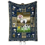 personalized akron zips snoopy coach blue quilt blanket best selling