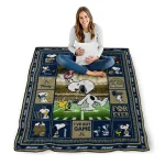 personalized akron zips snoopy coach blue quilt blanket best selling