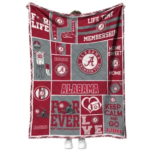 personalized alabama crimson tide helmet passion crimson quilt blanket fashion forward