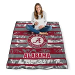 personalized alabama crimson tide layered florals crimson white quilt blanket best selling