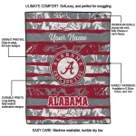 personalized alabama crimson tide layered florals crimson white quilt blanket best selling