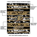 personalized anaheim ducks layered florals gold white quilt blanket best selling