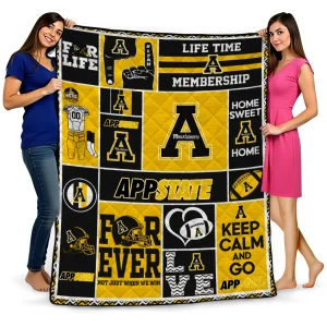 personalized appalachian state mountaineers helmet passion black quilt blanket best selling