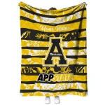 personalized appalachian state mountaineers layered florals black white quilt blanket best selling