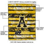 personalized appalachian state mountaineers layered florals black white quilt blanket best selling