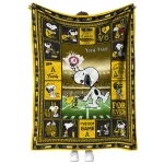 personalized appalachian state mountaineers snoopy coach black quilt blanket best selling