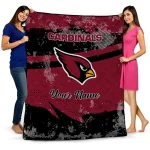 personalized arizona cardinals brushstroke layers red quilt blanket best selling