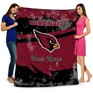 personalized arizona cardinals brushstroke layers red quilt blanket best selling
