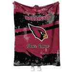 personalized arizona cardinals brushstroke layers red quilt blanket best selling