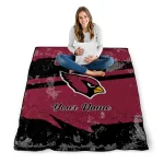 personalized arizona cardinals brushstroke layers red quilt blanket best selling