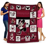 personalized arizona cardinals mickey crimson red white quilt blanket best selling