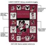 personalized arizona cardinals mickey crimson red white quilt blanket best selling