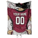 personalized arizona cardinals player sketch red gray quilt blanket best selling