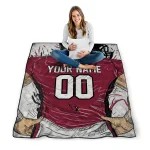 personalized arizona cardinals player sketch red gray quilt blanket best selling