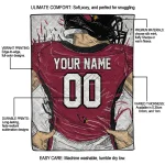 personalized arizona cardinals player sketch red gray quilt blanket best selling