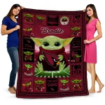 personalized arizona cardinals yody baby pattern red quilt blanket best selling