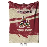 personalized arizona coyotes brushstroke layers red quilt blanket best selling