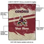 personalized arizona coyotes brushstroke layers red quilt blanket best selling