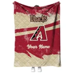 personalized arizona diamondbacks brushstroke layers red quilt blanket best selling