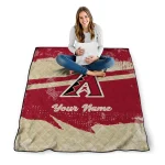 personalized arizona diamondbacks brushstroke layers red quilt blanket best selling