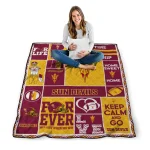 personalized arizona state sun devils helmet passion maroon quilt blanket best selling