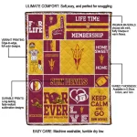 personalized arizona state sun devils helmet passion maroon quilt blanket best selling