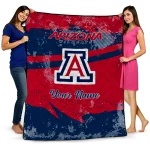 personalized arizona wildcats brushstroke layers red quilt blanket best selling