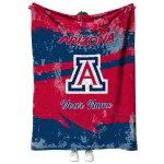 personalized arizona wildcats brushstroke layers red quilt blanket best selling