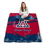 personalized arizona wildcats brushstroke layers red quilt blanket best selling