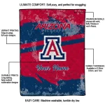 personalized arizona wildcats brushstroke layers red quilt blanket best selling