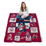 personalized arizona wildcats mickey crimson red white quilt blanket best selling
