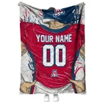 personalized arizona wildcats player sketch red gray quilt blanket best selling