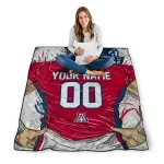 personalized arizona wildcats player sketch red gray quilt blanket best selling