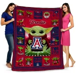 personalized arizona wildcats yody baby pattern red quilt blanket best selling