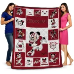 personalized arkansas razorbacks mickey crimson red white quilt blanket best selling