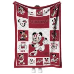 personalized arkansas razorbacks mickey crimson red white quilt blanket best selling