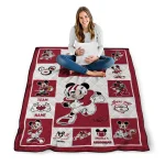 personalized arkansas razorbacks mickey crimson red white quilt blanket best selling