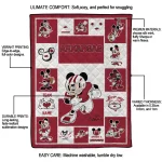 personalized arkansas razorbacks mickey crimson red white quilt blanket best selling