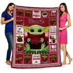 personalized arkansas razorbacks yody baby pattern red quilt blanket best selling