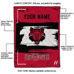personalized arkansas state red wolves grunge patch scarlet white quilt blanket best selling